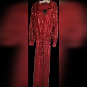 Eloquii Sparkling Red Sequin Jumpsuit